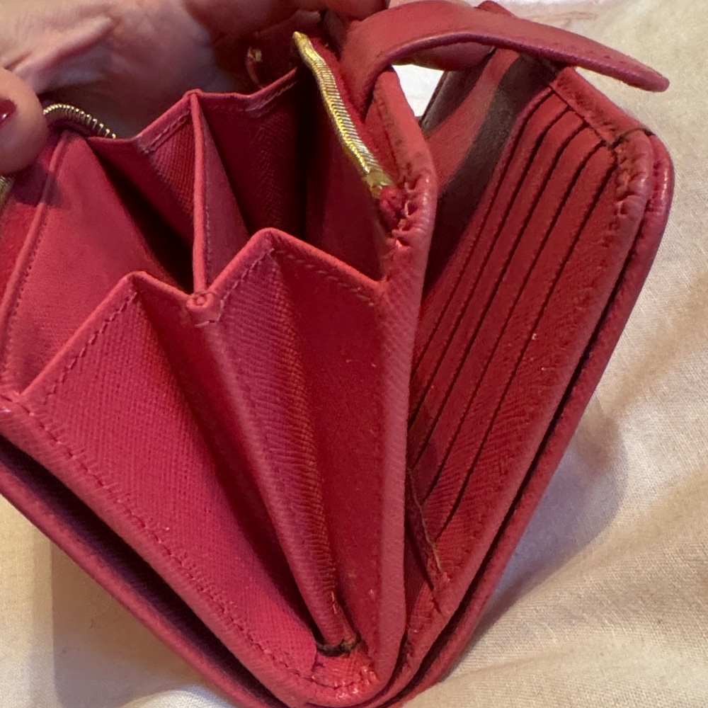 Pink Prada Saffiano Metal Oro Bi-fold - Picture 7 of 11